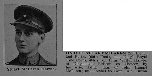 Harvie S M 2nd Lt 2nd Kings Royal Rifle Corps Obit Part 1 De Ruvignys Roll Of Honour Vol 5