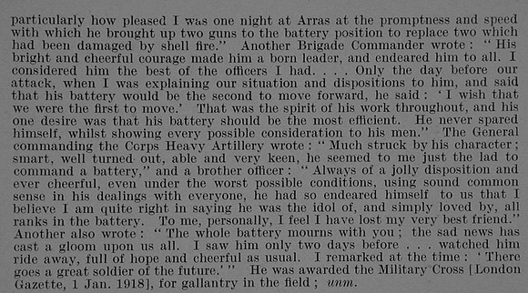 Johnson R H Lt MC Royal Garrison Artillery Obit Part 2 De Ruvignys Roll Of Honour Vol 5