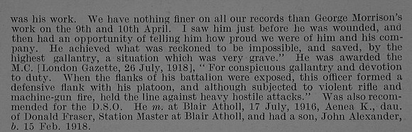 Morrison G J Lt MC 6th Seaforth Highlanders Obit Part 2 De Ruvignys Roll Of Honour Vol 5