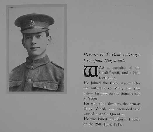 Besley E T Pte 41162 8th Kings Liverpool Regiment Obit General Electrical Company Roll Of Honour