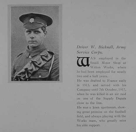 Bicknell W Dvr T4248147 Army Service Corps Obit General Electrical Company Roll Of Honour