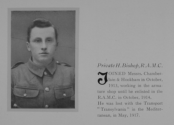 Bishop H Pte 45111 Royal Army Medical Corps Obit General Electrical Company Roll Of Honour