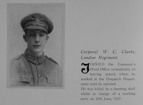 Clarke W C Cpl London Regiment Obit General Electrical Company Roll Of Honour