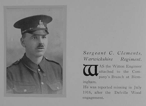 Clements C Sergt 102 14th Royal Warwickshire Regiment Obit General Electrical Company Roll Of Honour