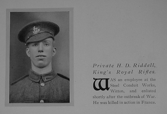Riddell H D Pte Kings Royal Rifle Corps General Electrical Company Roll Of Honour
