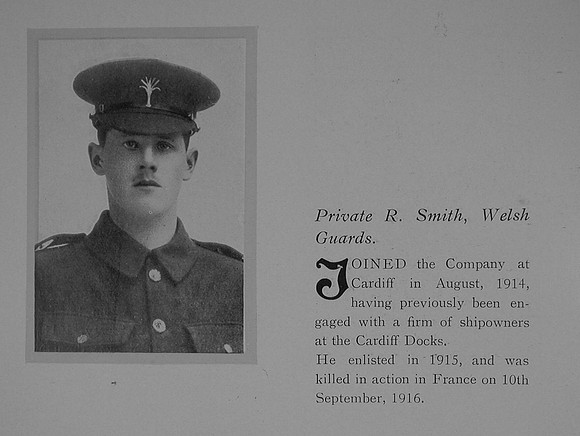 Smith R Pte 1901 1st Welsh Guards General Electric Company Roll Of Honour