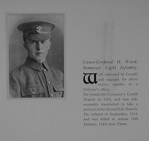 Ward H L/Cpl 11290 6th Somerset Light Infantry The General Electric Company Roll Of Honour