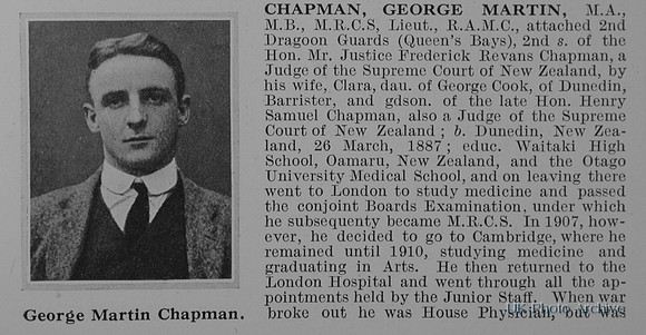 Chapman G M Lt Royal Army Medical Corps Obit Part 1
