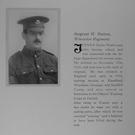 Dutton W Sergt 51765 Worcestershire Regiment