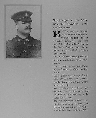 Ellis J W Sergt Major 12/560 12th York And Lancs Regiment