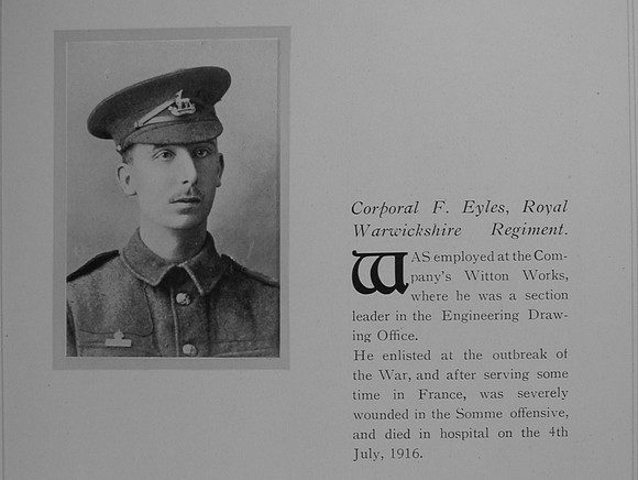 Eyles F Cpl Royal Warwickshire Regiment
