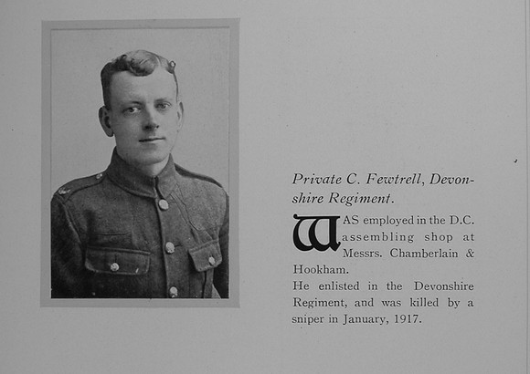 Fewtrell C Pte 12582 Devonshire Regiment
