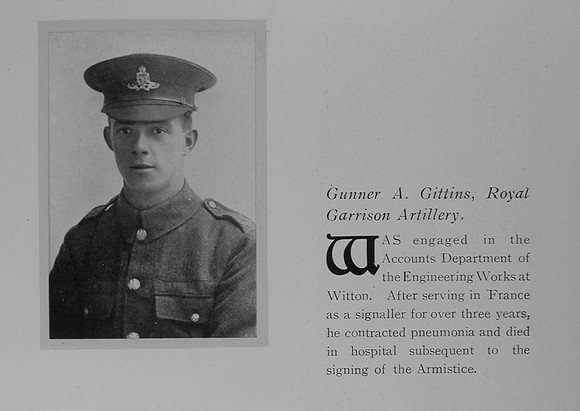 Gittens A Gnr Royal Garrison Artillery