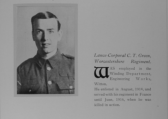 Green C T LCpl Worcestershire Regiment