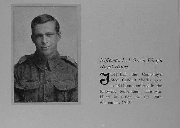 Green L J Rfn R/7012 Kings Royal Rifle Corps