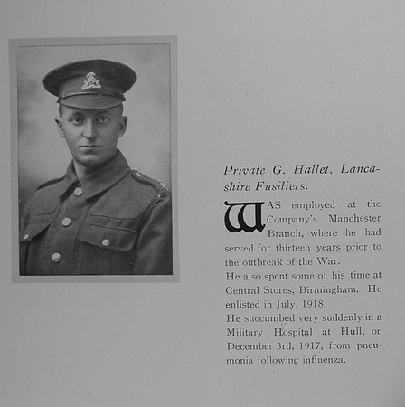 Hallet G Pte Lancashire Fusiliers