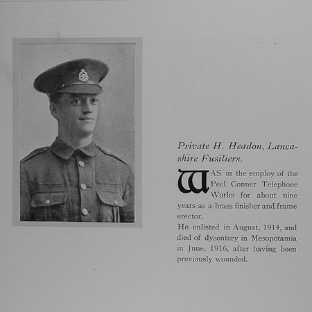 Headon H Pte 12155 6th East Lancs Regiment