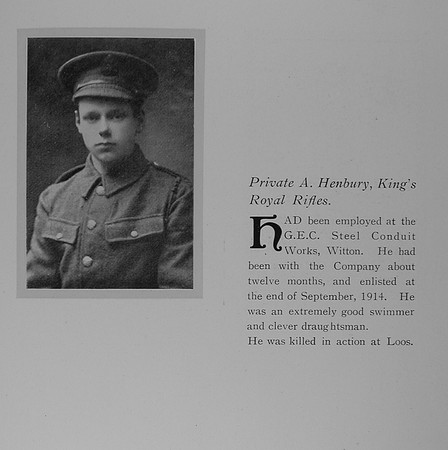 Henbury A Pte Y/467 Kings Royal Rifle Corps