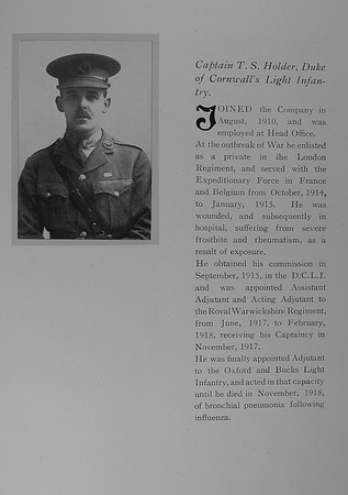 Holder T S Captain Duke Of Cornwalls Light Infantry