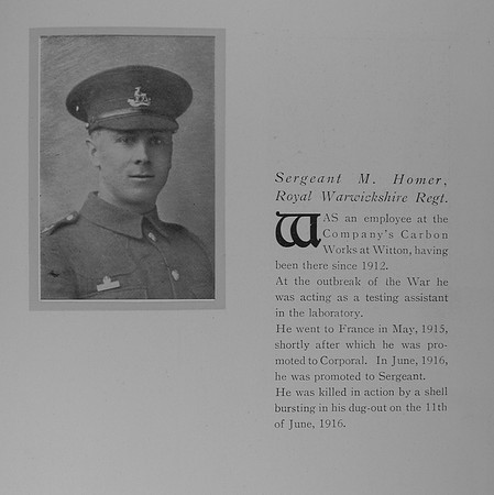 Homer M Sergt Royal Warwickshire Regiment