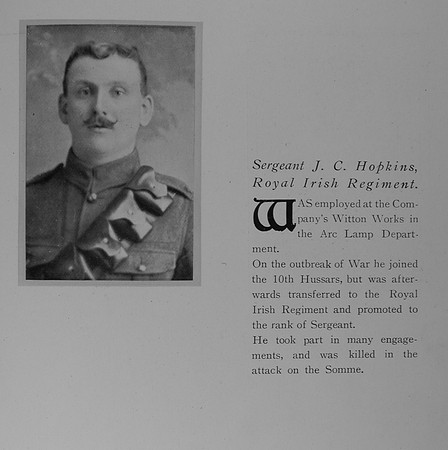 Hopkins J C Sergt Royal Irish Regiment