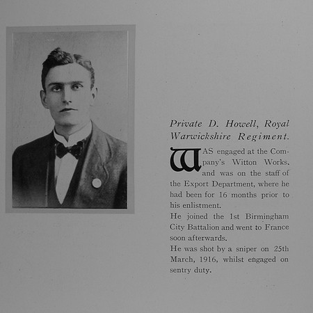 Howell D Pte Royal Warwickshire Regiment