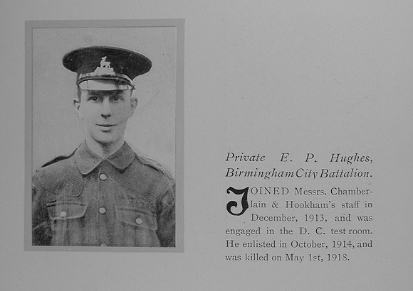 Hughes E P Pte Royal Warwickshire Regiment