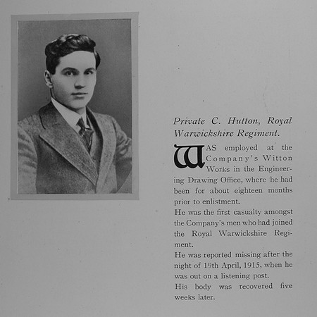Hutton C Pte Royal Warwickshire Regiment