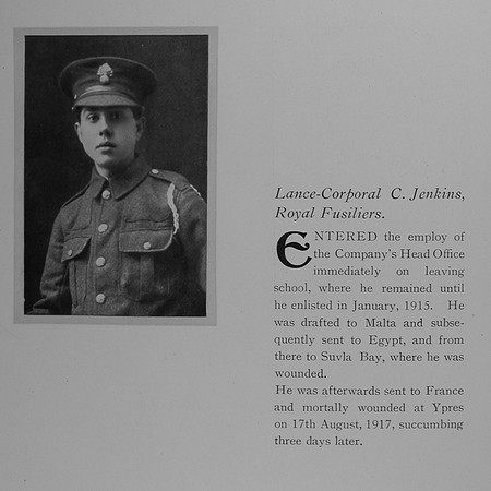 Jenkins C L/Cpl 201185 1st London Regiment (Royal Fusiliers)