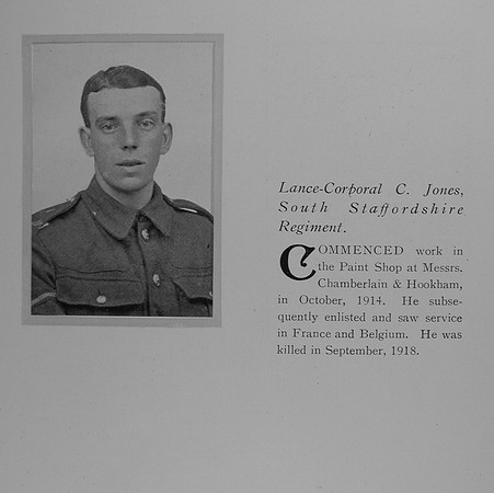 Jones C L/Cpl South Staffs Regiment