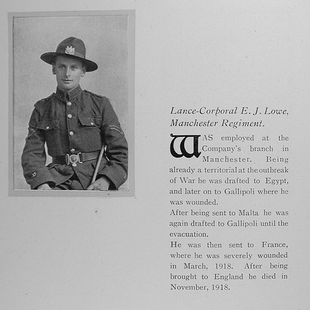 Lowe E J LCpl Manchester Regiment