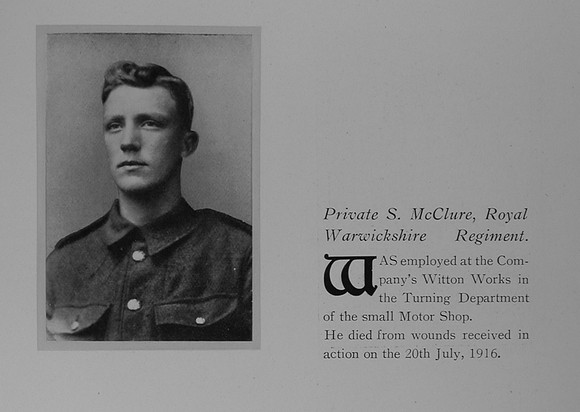 McClure S Pte Royal Warwickshire Regiment