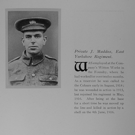 Maddox J Pte East Yorkshire Regiment