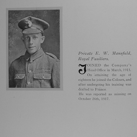 Mansfield E W Pte 254028 2/3rd London Regiment