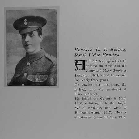 Melson E J Pte Royal Welsh Fusiliers
