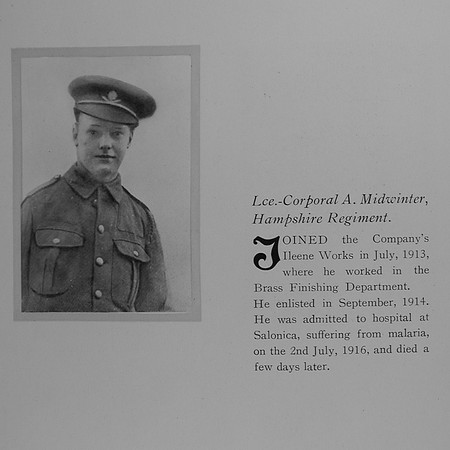Midwinter A L/Cpl 13414 Hampshire Regiment