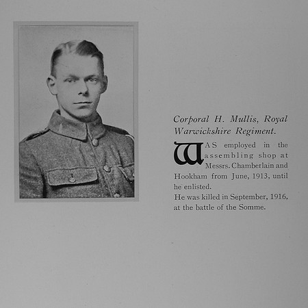 Mullis H Cpl Royal Warwickshire Regiment