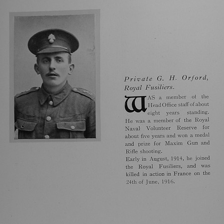 Orford G H Pte 1073 10th Royal Fusiliers
