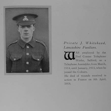 Whitehead J Pte Lancashire Fusiliers