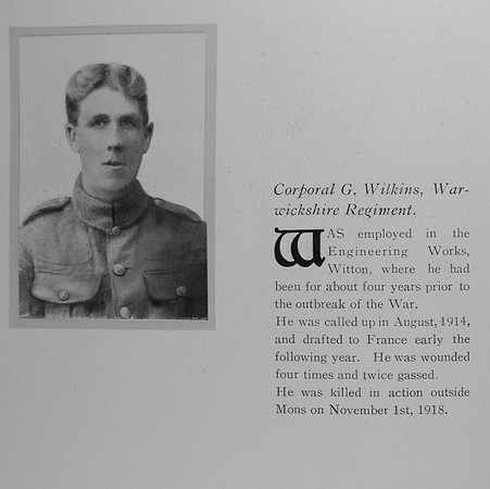 Wilkins G Cpl 328049 Royal Warwickshire Regiment