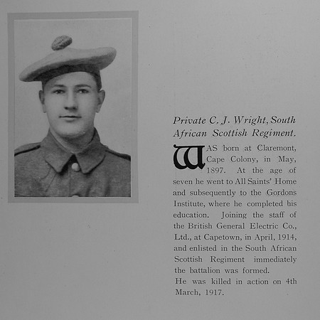 Wright C J Pte South African Scottish Regiment