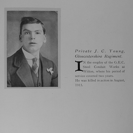 Young J C Pte 11180 Gloucestershire Regiment
