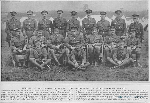 Lincolnshire Regiment 2/4th Battalion Officers