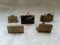 Five Vintage Brass Drawer And Cabinet Locks With Keys