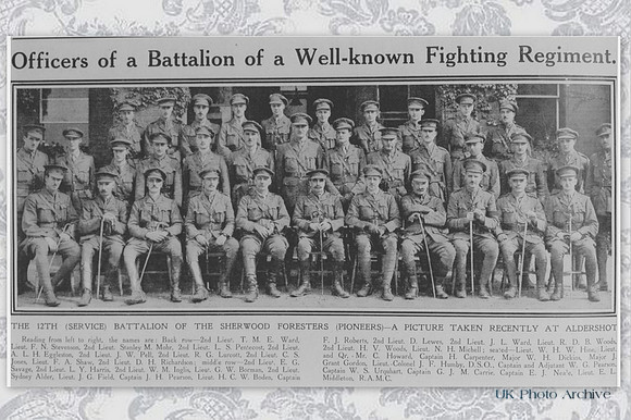 Notts And Derby Regiment 12th Battalion Officers