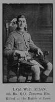 Allan W B L/Cpl 1849 4th Cameron Highlanders The Sword Of The North Highland Memories Of The Great War