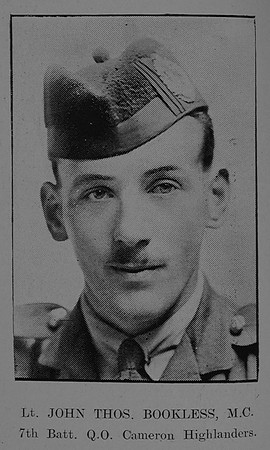 Bookless J T Lt MC 7th Cameron Highlanders The Sword Of The North Highland Memories Of The Great War - Dugald MacEchern