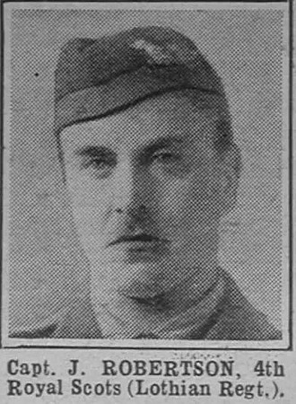 Robertson J Captain 4th Royal Scots The War Illustrated 7th Aug 1915