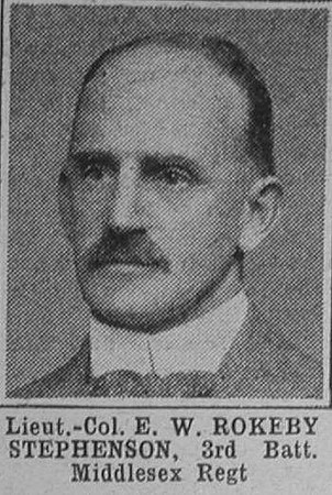 Rokeby-Stephenson E W Lt Col 3rd Middx Regt The War Illustrated 15th May 1915