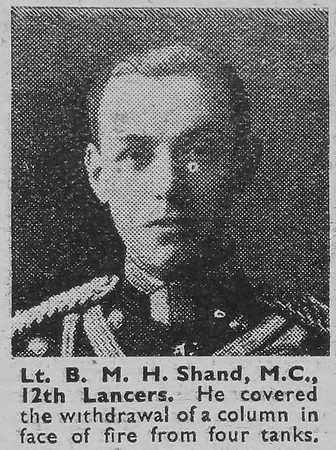 Shand B M H Lt MC 12th Lancers